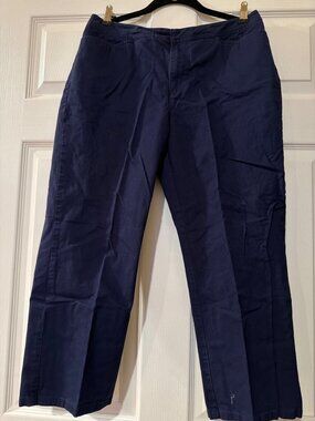 Calvin Klein Jeans Womens Navy Stretch Cotton Straight-Leg Pants Size 10